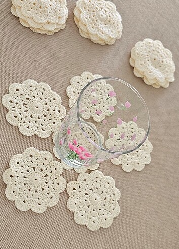 Beden 24 adet hand made el işi bardak altı