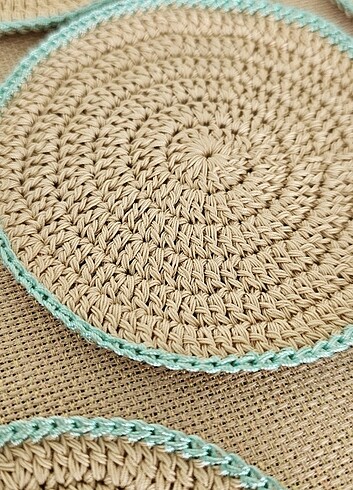 6 adet hand made bardak altı