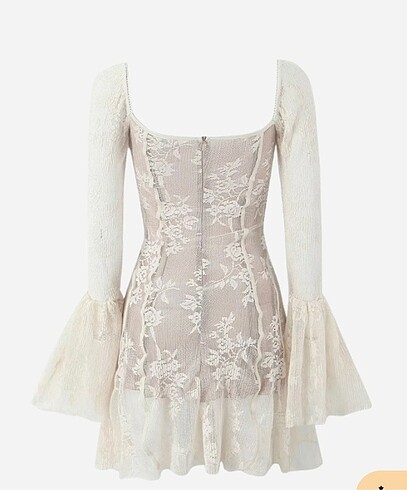 Diğer Odelia Sweetheart Dantel Flare Mini Elbise - Sunfere