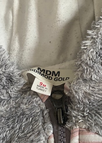 Gri Bebek Peluş Tulum Kapüşonlu - Görsel 2