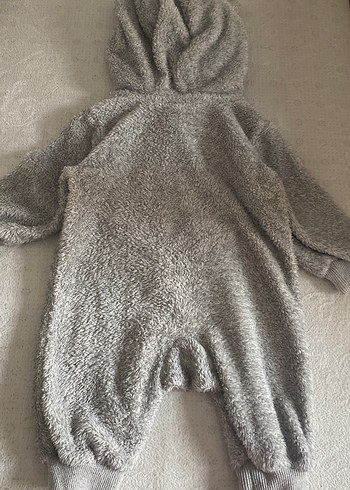Gri Bebek Peluş Tulum Kapüşonlu - Görsel 3