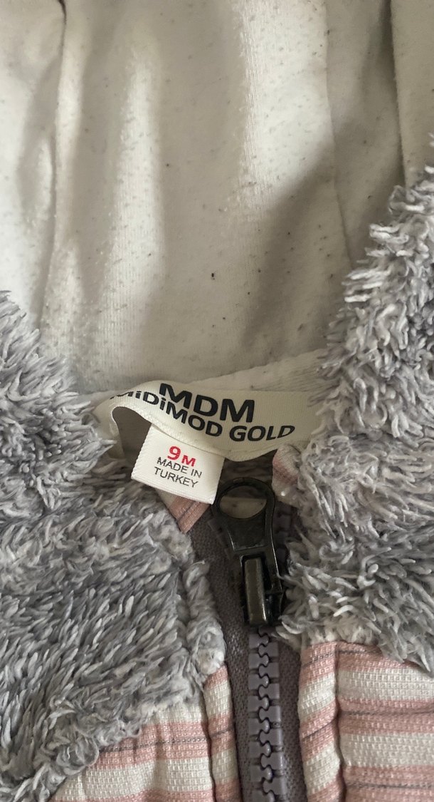 Gri Bebek Peluş Tulum Kapüşonlu - Görsel 2