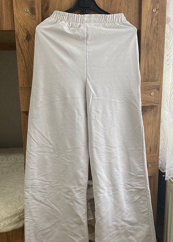 Beyaz Loose Fit Kadın Eşofman Altı - Görsel 3