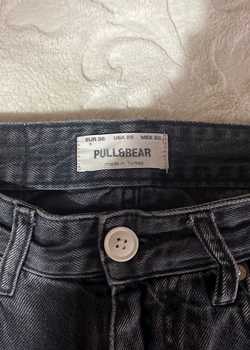 Gri Düğmeli Kadın Kot Pantolon - Görsel 2