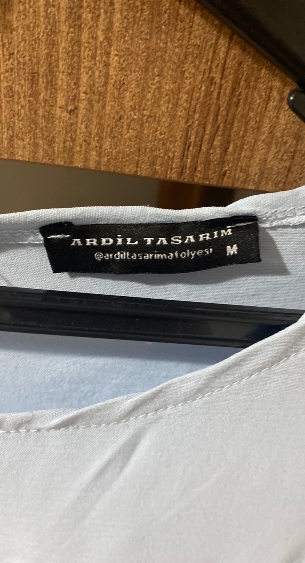 Mavi Keten Salaş Hamile Tulum - Görsel 2