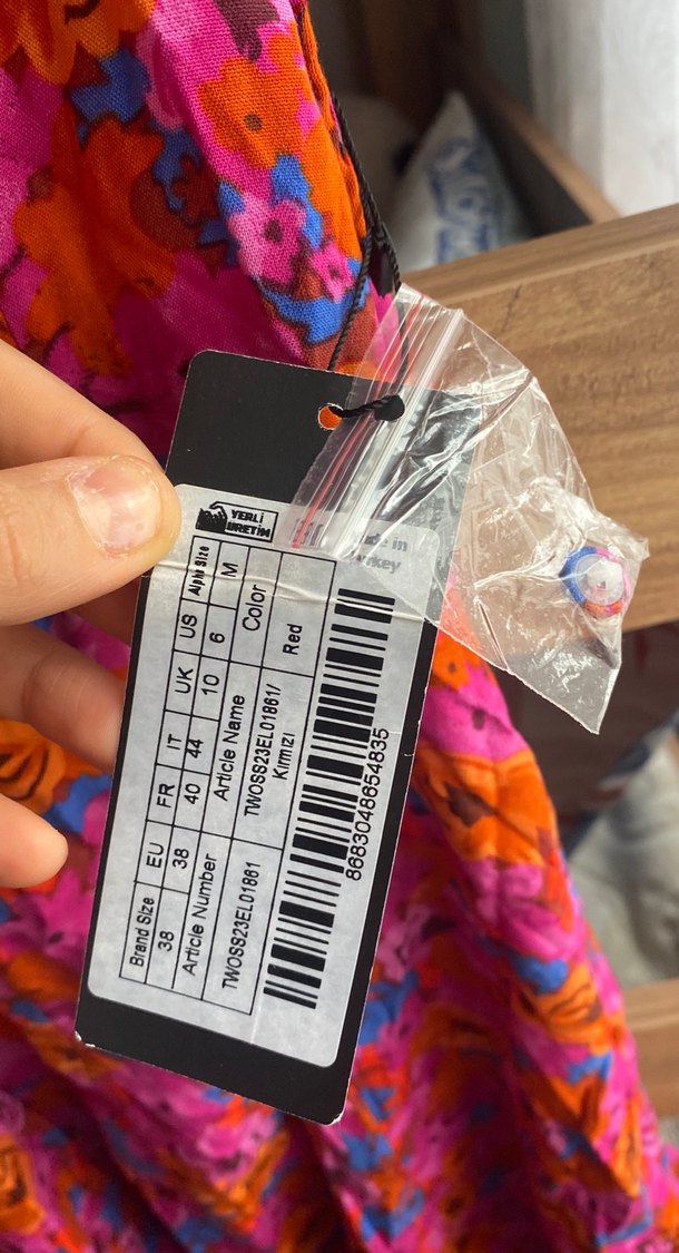 Renkli Bohem V Yaka Uzun Elbise - Görsel 2