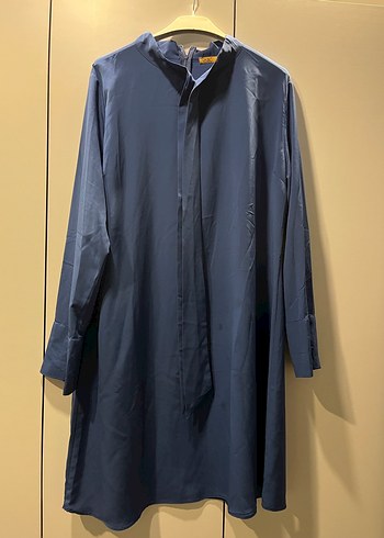 Uzun Kollu Mavi Kadın Tunik - Görsel 3