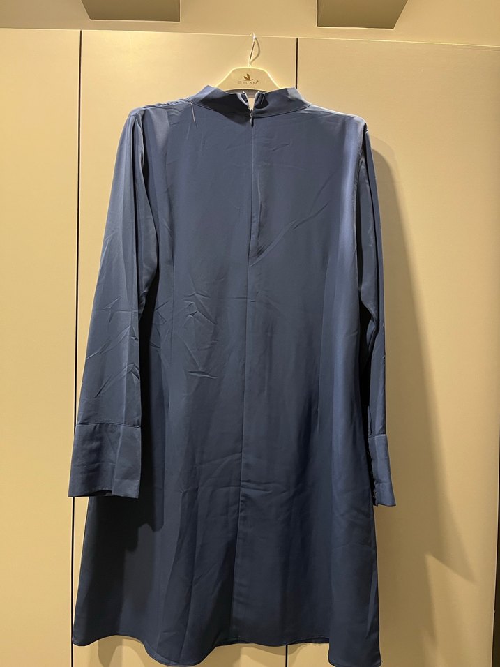 Uzun Kollu Mavi Kadın Tunik - Görsel 5