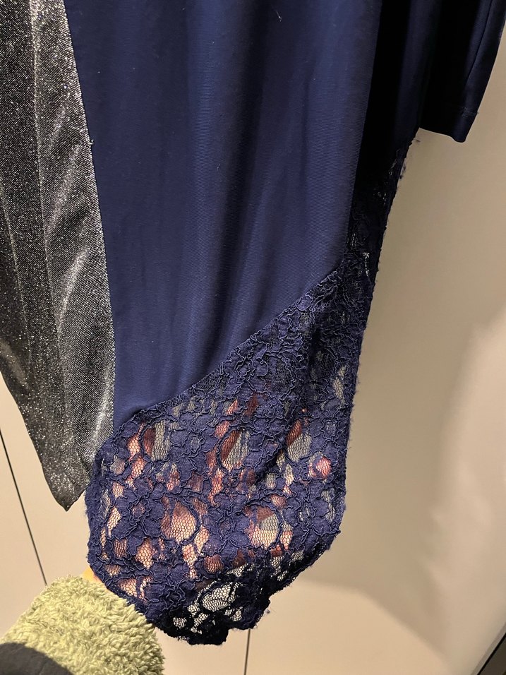 Lacivert ve Gri Uzun Kollu Salaş Tunik - Görsel 3