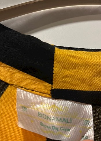 Sarı Siyah Çizgili Uzun Kollu Kadın Gömlek - Görsel 2