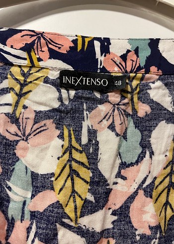 Çiçek Desenli V Yakalı Midi Kimono tunik - Görsel 3