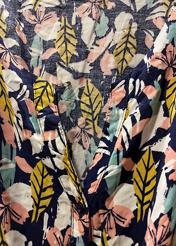 Çiçek Desenli V Yakalı Midi Kimono tunik - Görsel 4