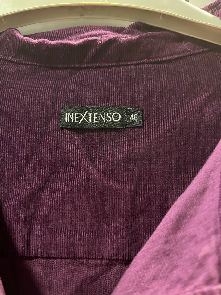 Düğmeli Uzun Mor Keten Kadın elbise - Görsel 2