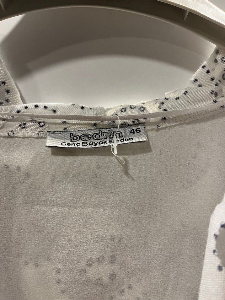 Bohem Nakışlı Uzun Kollu Beyaz Kadın kap - Görsel 2