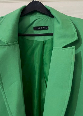 Trendyol & Milla Düğmeli Yeşil Kadın Blazer Ceket