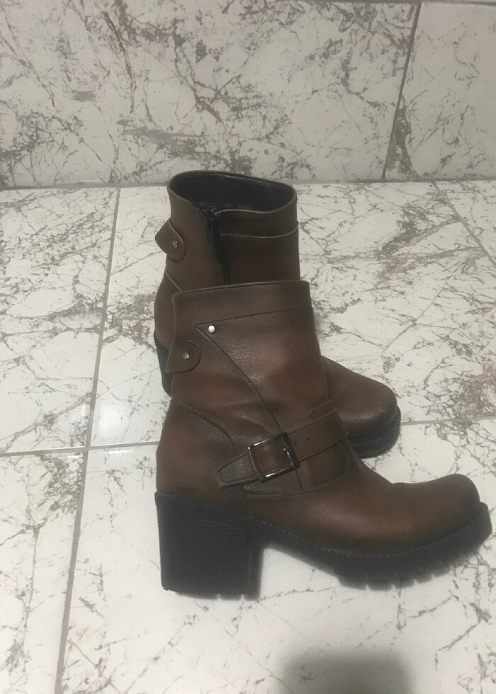 Deri kahverengi bot - Görsel 2