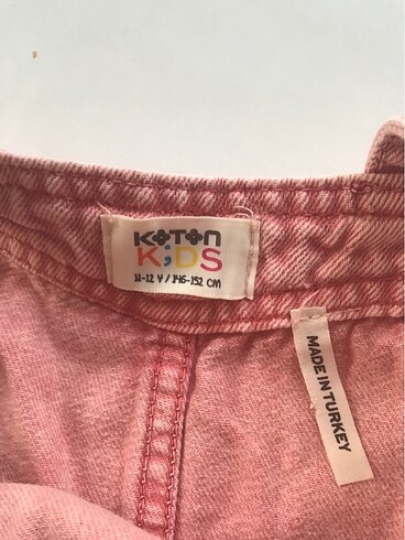 11-12 Yaş Beden Kız çocuk pembe kot elbise