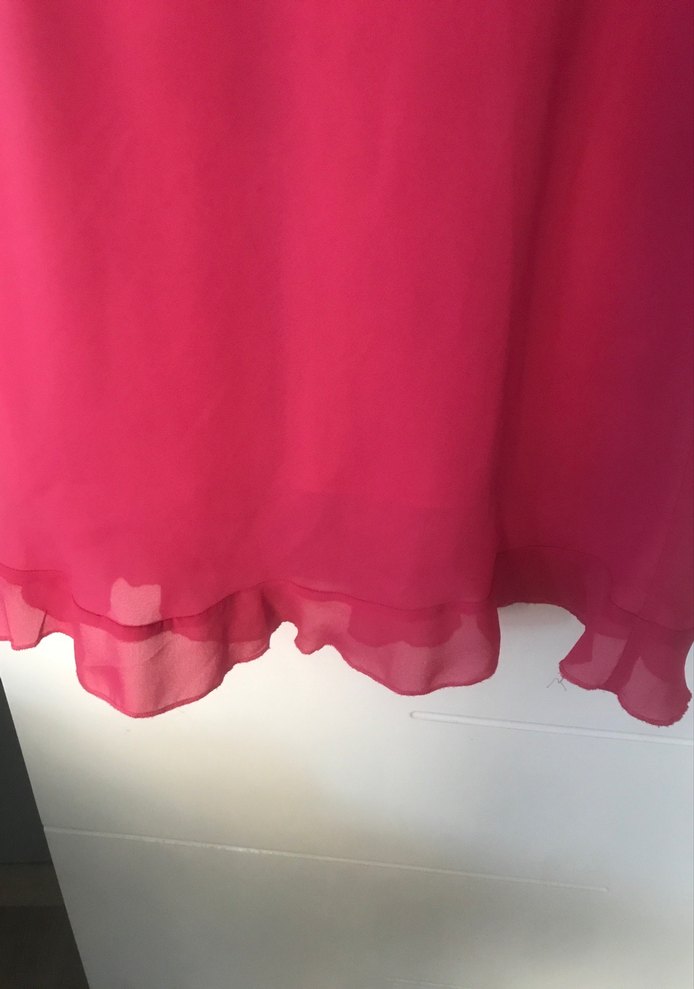 Pembe Drapeli Uzun Askısız Kadın Elbise - Görsel 2