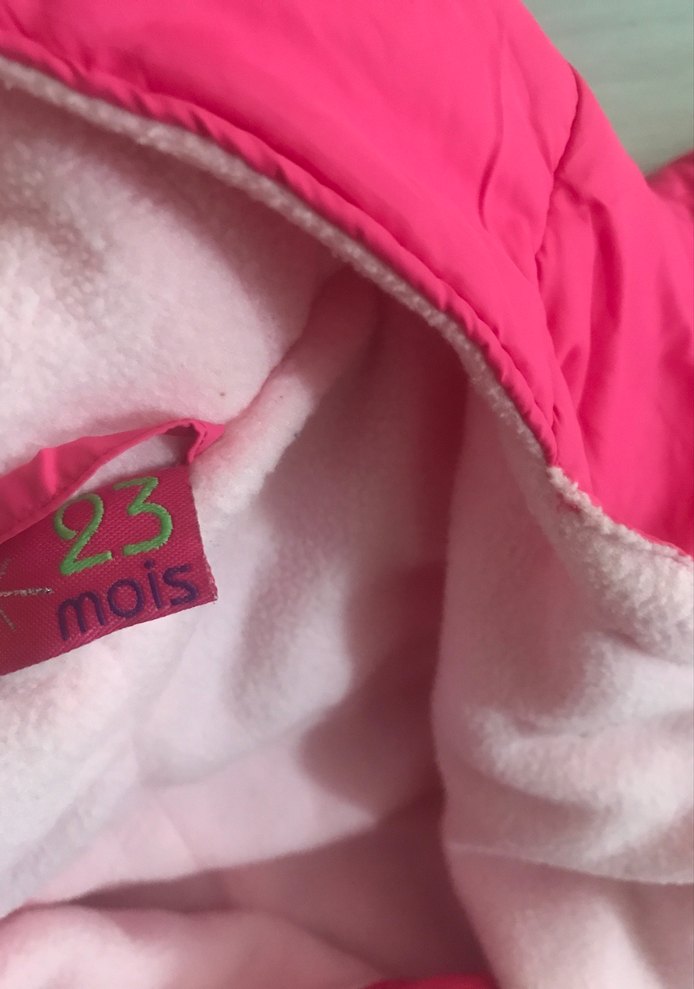 Kapüşonlu Pembe Bebek Tulumu - Görsel 3