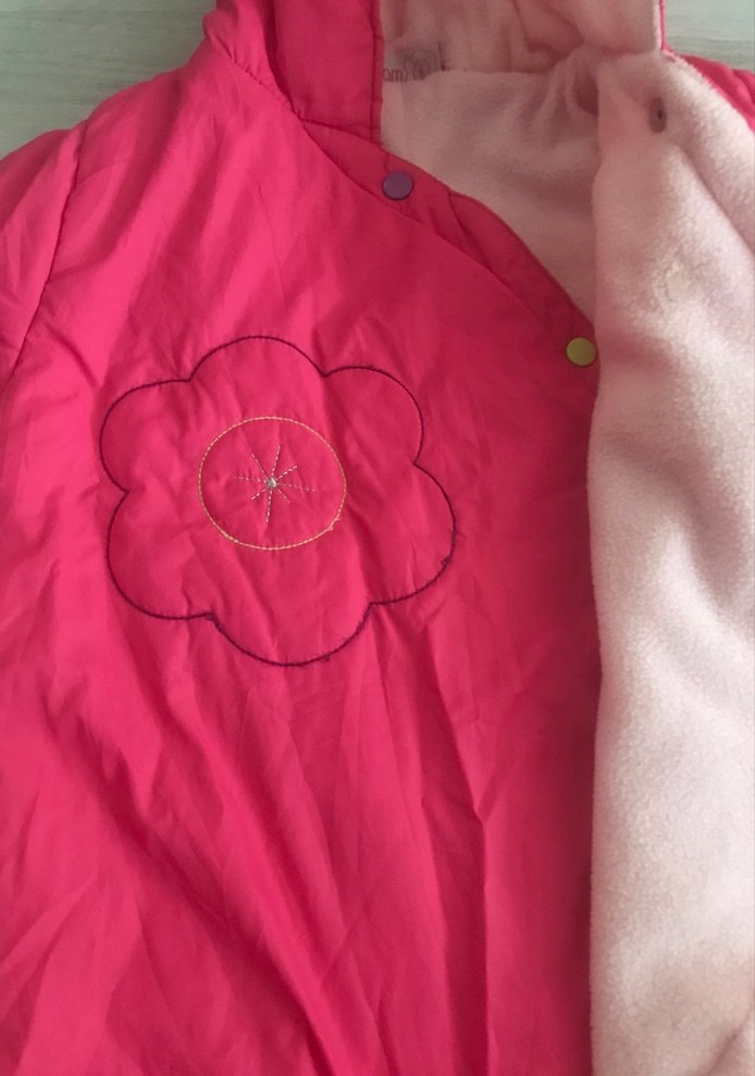 Kapüşonlu Pembe Bebek Tulumu - Görsel 2