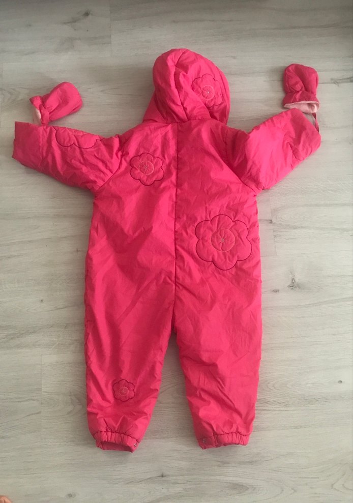 Kapüşonlu Pembe Bebek Tulumu - Görsel 4