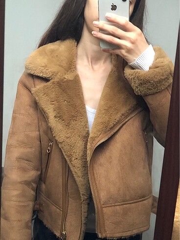 Stradivarius Stradivarius içi kürklü süet biker ceket