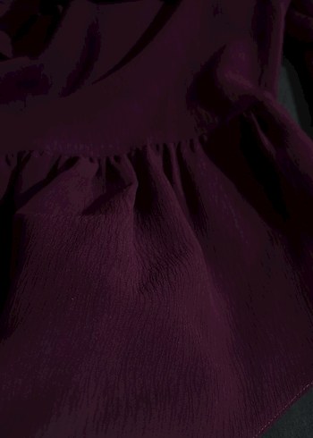 Bordo-mürdüm arası bir renk Fırfırlı Uzun Kollu - Görsel 4