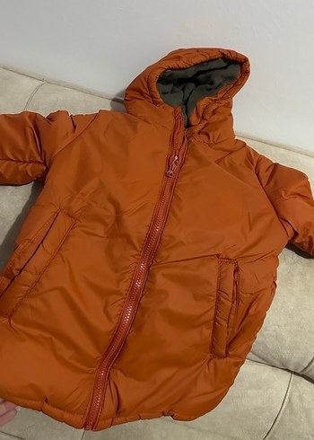 Renkli Baskılı Kapüşonlu Erkek kız Çocuk Mont - Görsel 3