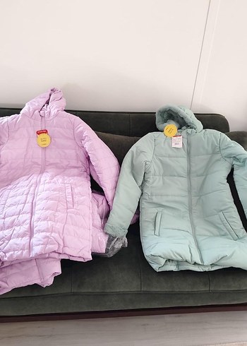 Renkli Baskılı Kapüşonlu Erkek kız Çocuk Mont - Görsel 10