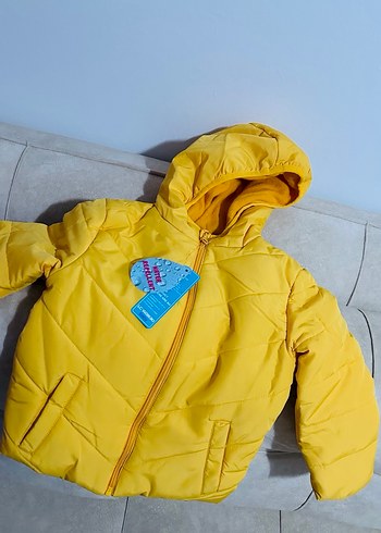 Renkli Baskılı Kapüşonlu Erkek kız Çocuk Mont - Görsel 4