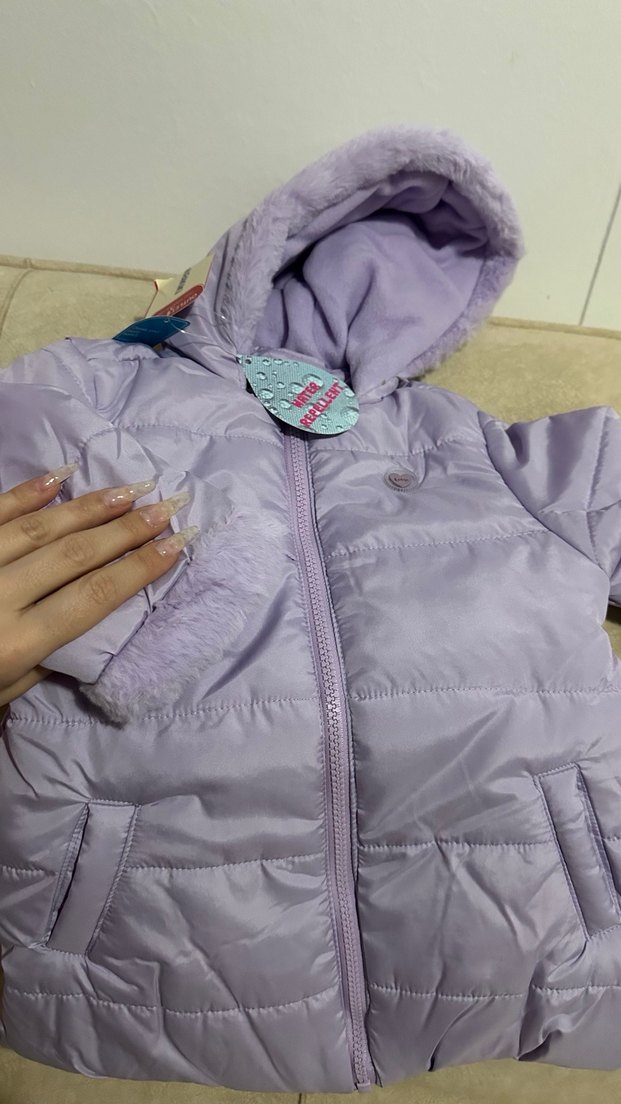 Renkli Baskılı Kapüşonlu Erkek kız Çocuk Mont - Görsel 2