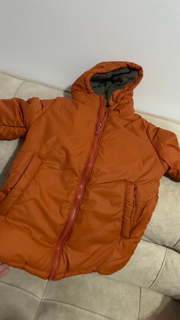 Renkli Baskılı Kapüşonlu Erkek kız Çocuk Mont - Görsel 3