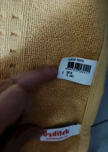 Ayak İzli Sarı Banyo Havlusu - Görsel 4