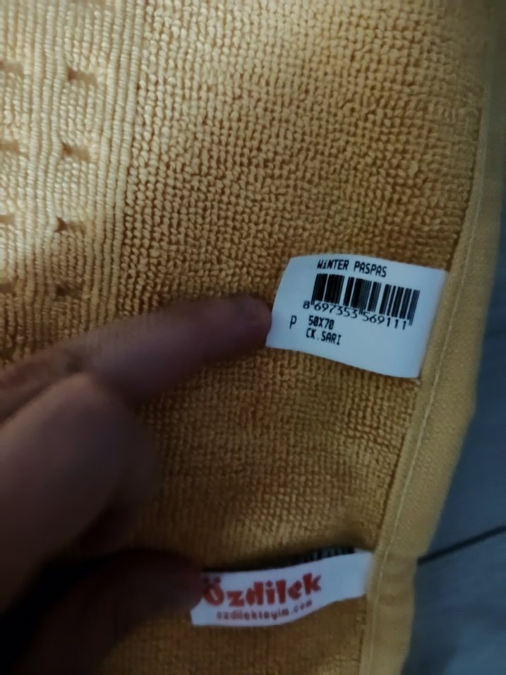 Ayak İzli Sarı Banyo Havlusu - Görsel 4