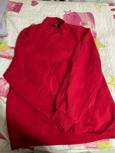 bershka kırmızı kalın sweatshirt