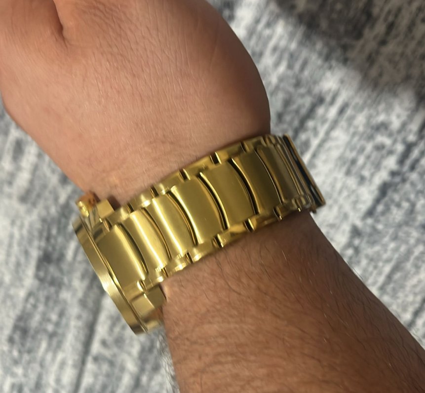 Altın Renk Modern Klasik Erkek Saati - Görsel 4