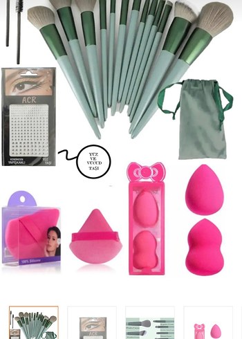 Pastel Pembe Makyaj Fırçası Seti