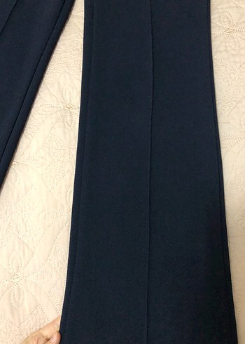 Lacivert Kemerli Kadın Kumaş Pantolon - Görsel 5