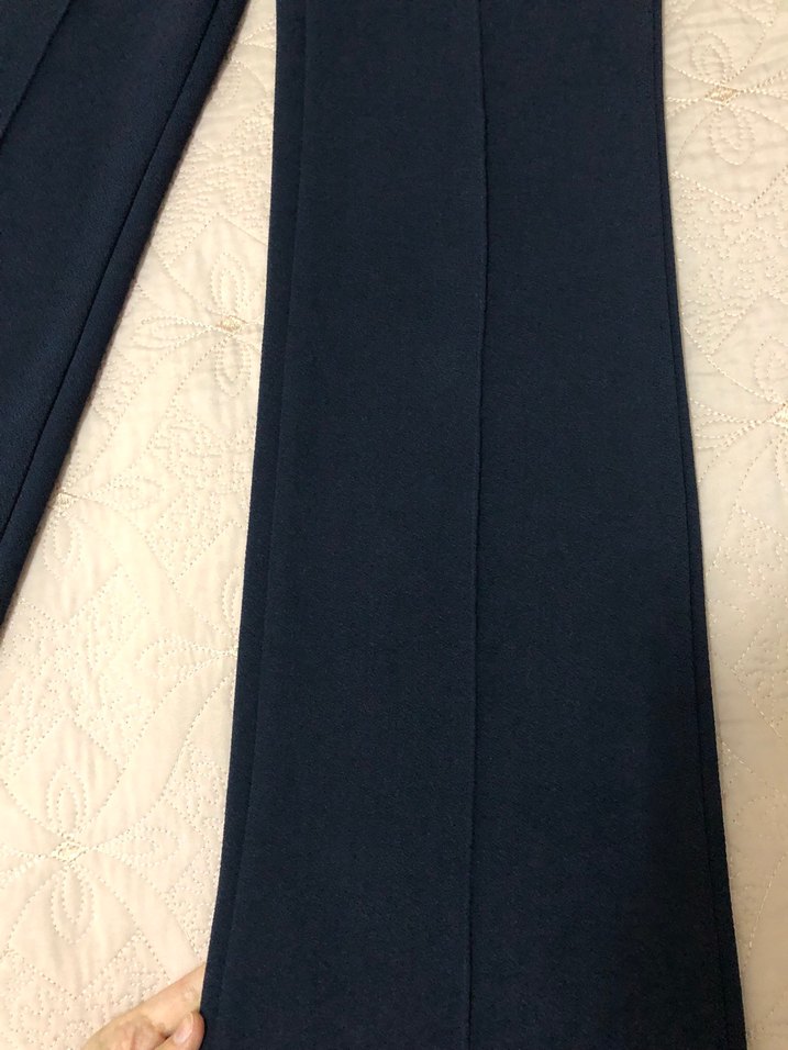 Lacivert Kemerli Kadın Kumaş Pantolon - Görsel 5