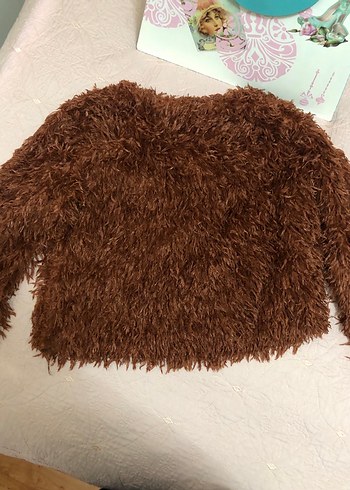 Kiremit tüy Detaylı Örgü Kazak - Görsel 4