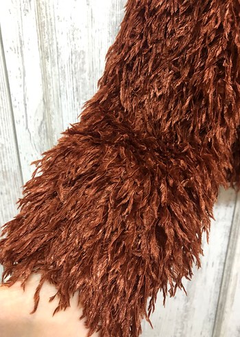 Kiremit tüy Detaylı Örgü Kazak - Görsel 2