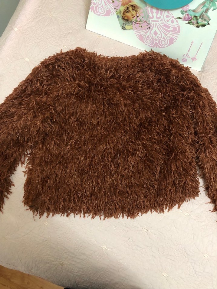 Kiremit tüy Detaylı Örgü Kazak - Görsel 4