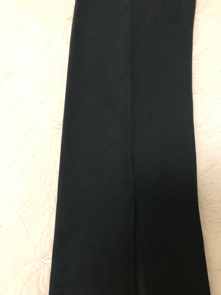 Siyah Kadın Yırtmaçlı İspanyol Paça Pantolon - Görsel 3