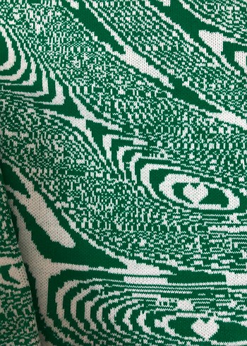 Yeşil Desenli Triko Kadın Kazak - Görsel 2
