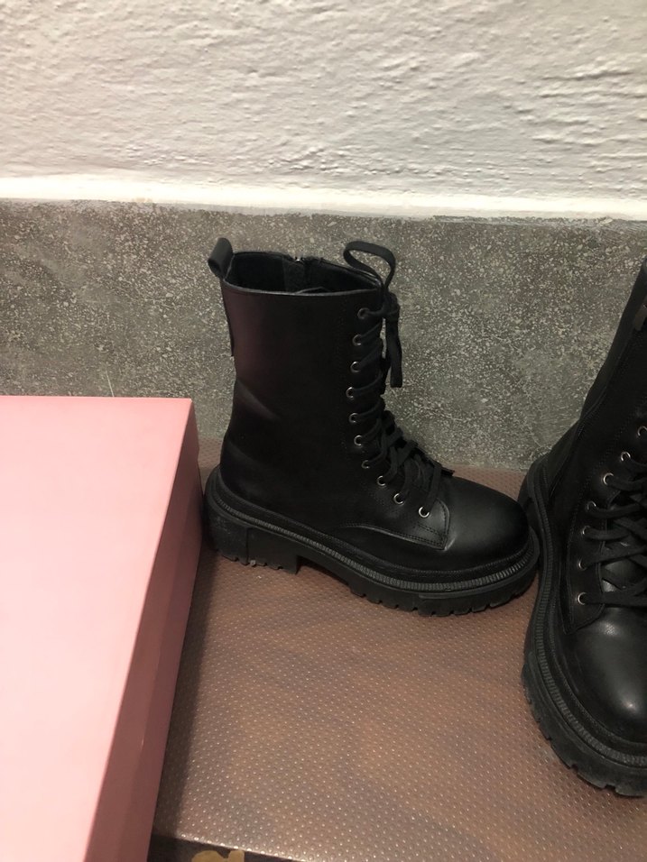 Kutulu Siyah Deri  Topuklu Bot - Görsel 5