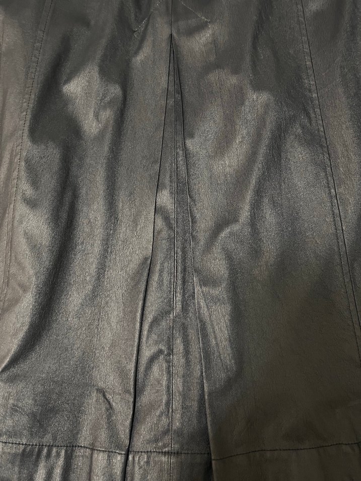 Kadın Lacivert Deri Uzun Ceket - Görsel 5