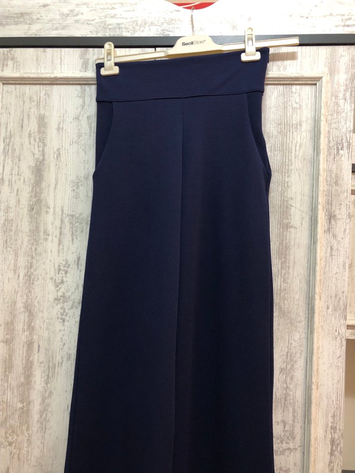 Lacivert Bol Kesim Kadın Kumaş Pantolon - Görsel 2