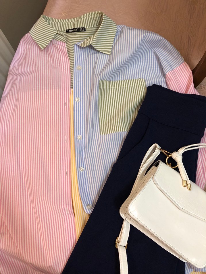 Lacivert Bol Kesim Kadın Kumaş Pantolon - Görsel 3