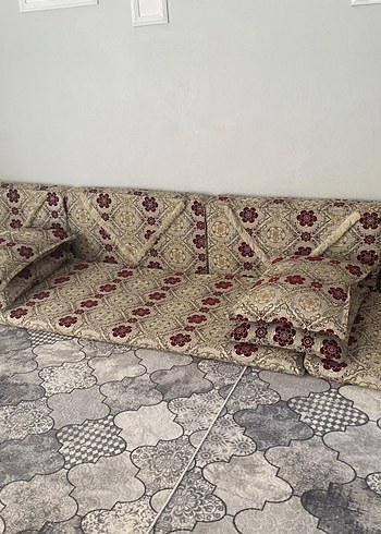 Bordo Desenli Geleneksel Minder Takımı