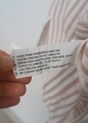 Bej Çizgili Uzun Keten Gömlek - Görsel 5